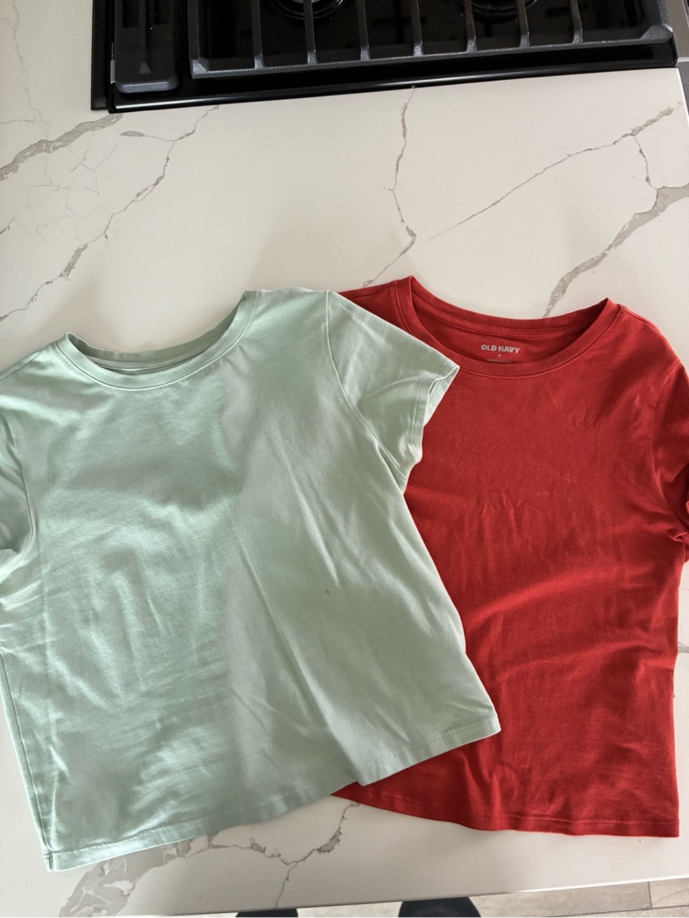 Basic Crop Short Sleeve Tee - Mint Green & Clay